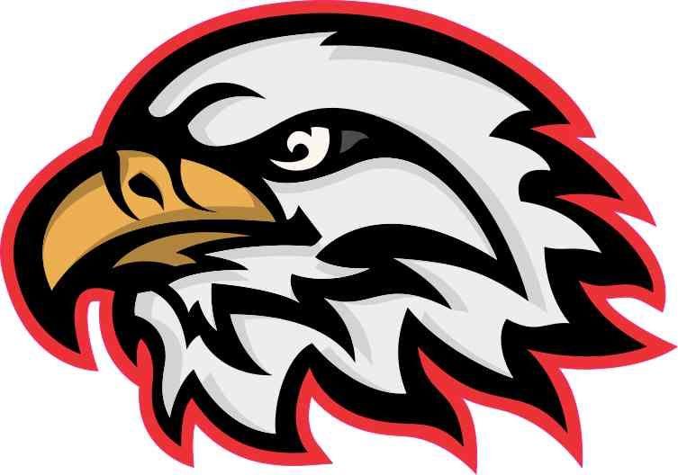 Red Eagle Head Logo - 5in x 3.5in Red Eagle Head Mascot Sticker Vinyl School Bumper ...
