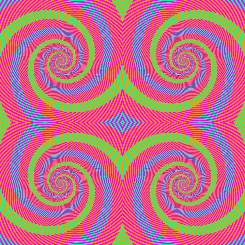 Blue and Green Spiral Logo - Crazy optical illusion! The green and the blue are actually the same ...