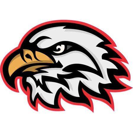 Red Eagle Head Logo - 5in x 3.5in Red Eagle Head Mascot Sticker Vinyl School Bumper ...