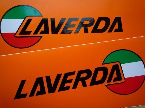Orange Shaped Logo - Laverda Cut Text and Shaped Logo Handed Stickers. 7.5