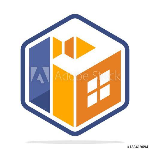 Orange Shaped Logo - hexagon-shaped logo with isometric style and the initial letter J ...