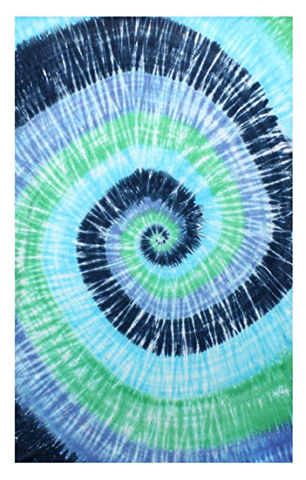 Blue and Green Spiral Logo - Sunshine Joy Blue Green Spiral Tie-Dye Tapestry - Hanging Wall Art ...
