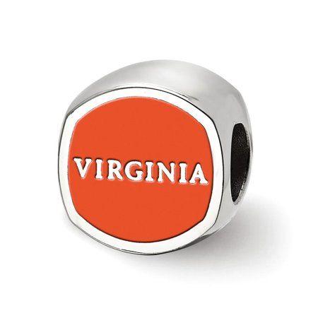 Orange Shaped Logo - Sterling Silver LogoArt U of Virginia V with Swords Cushion Shaped