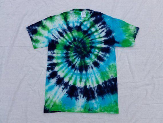 Blue and Green Spiral Logo - Blue Green and Dark Blue Spiral Tie Dye Size M | Etsy