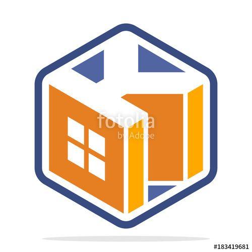 Orange Shaped Logo - hexagon-shaped logo with isometric style and the initial letter K ...