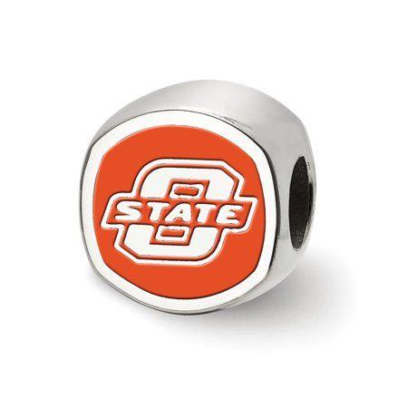 Orange Shaped Logo - Oklahoma State Cushion Shaped Logo Bead (Sterling Sliver)
