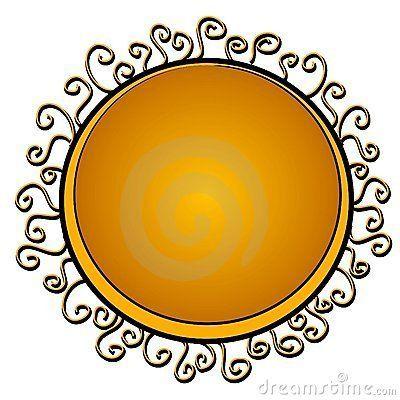 Orange Shaped Logo - Circle Shaped Logo Gold Swirls. Pottery Painting