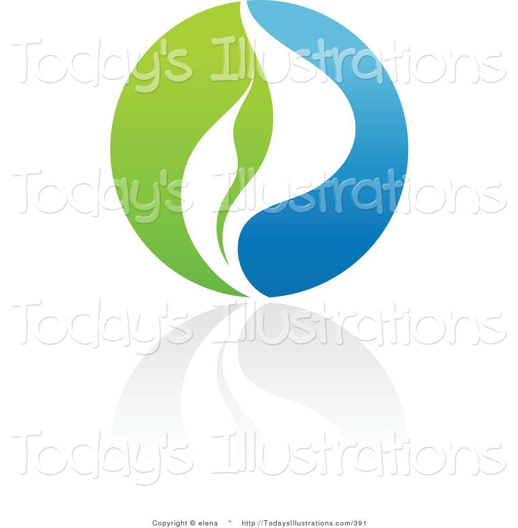 Blue and Green Logo - Clipart of a Blue and Green Organic and Ecology Leaf Circle Logo