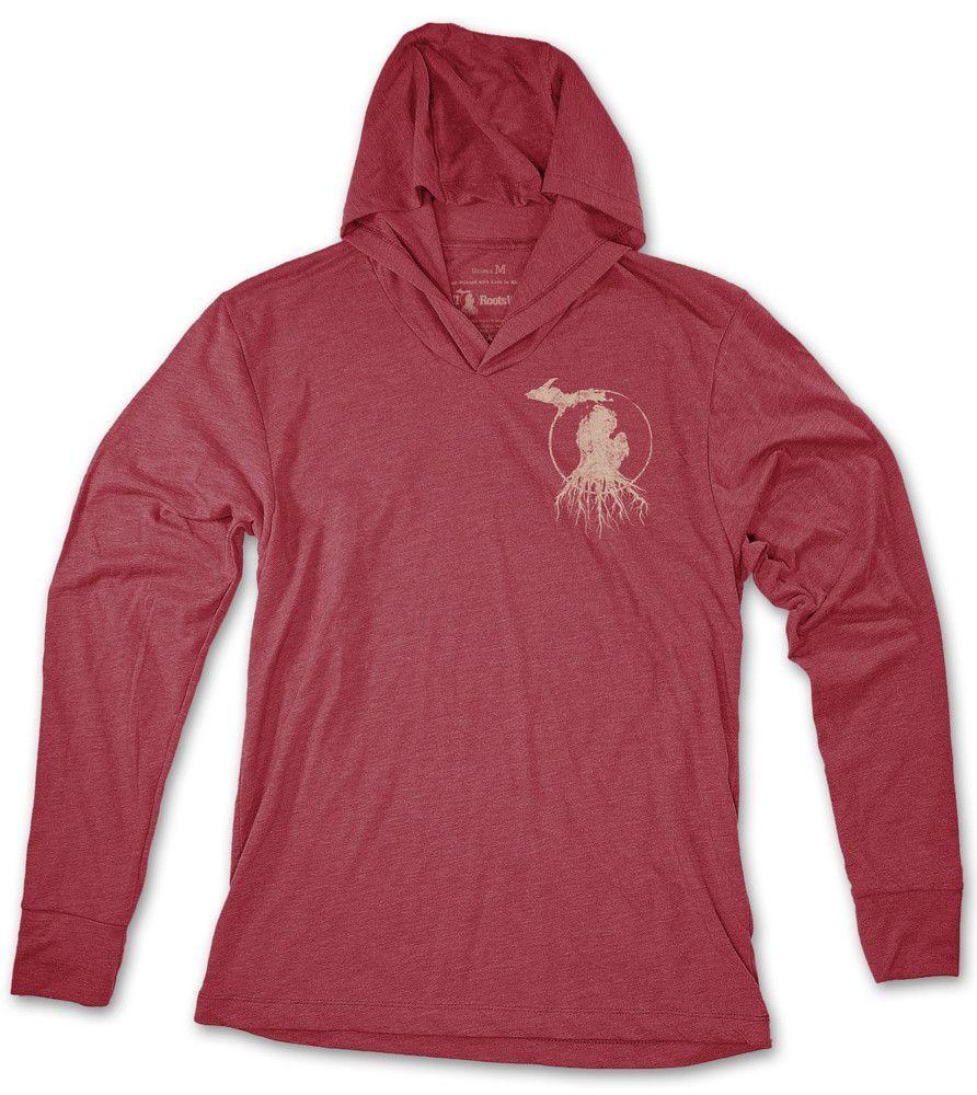 Red Roots Logo - Unisex Michigan Roots Logo T Shirt Hoodie Red. Roots Logo