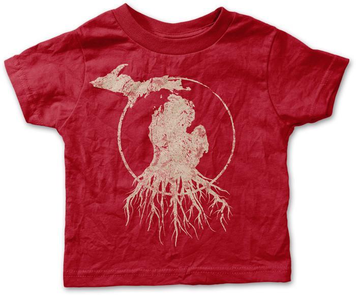 Red Roots Logo - Youth Michigan Roots Logo Shirt - Red – MI RootsWear