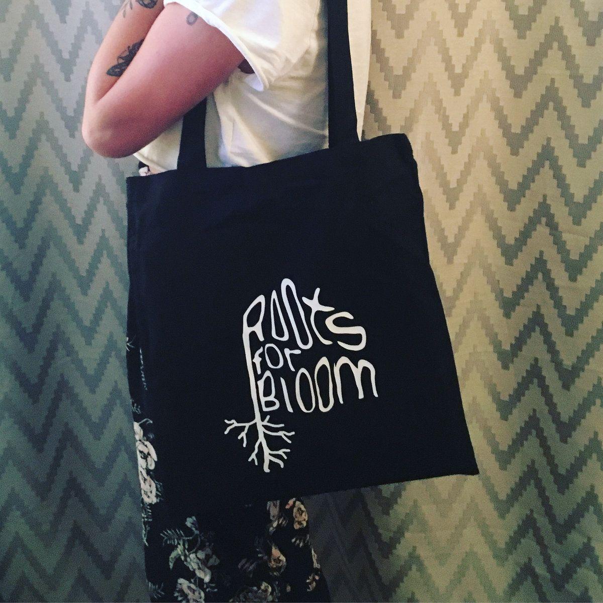 Red Roots Logo - Red Tote Bag w. Roots For Bloom Logo. Roots For Bloom