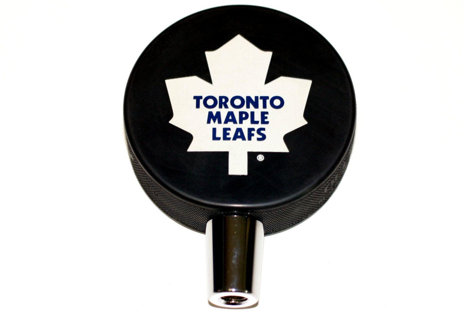 Old Maple Leaf Logo - Toronto Maple Leafs Old Logo NHL Hockey Puck Beer Tap Handle