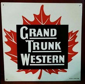 Old Maple Leaf Logo - GRAND TRUNK WESTERN Railroad maple leaf LOGO Vintage metal Sign 24+ ...