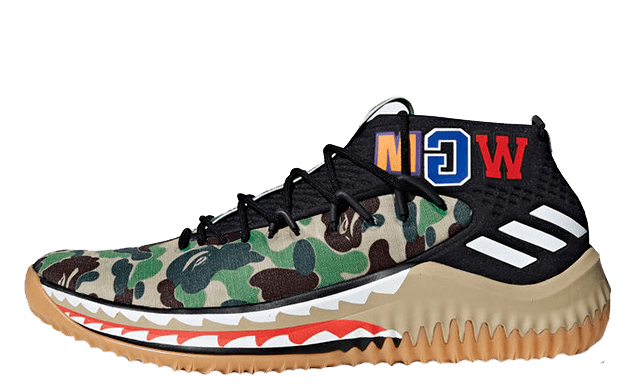 Adidas X BAPE Logo - BAPE x adidas Dame 4 Green Camo | AP9974 | The Sole Supplier