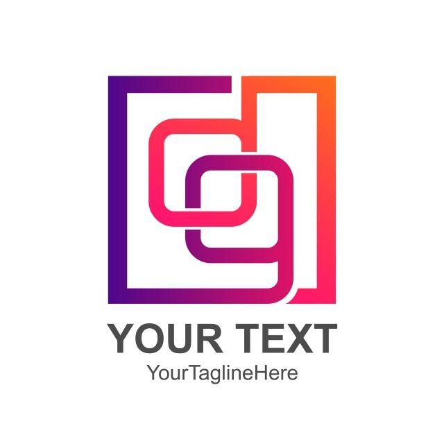 Colorful Square Logo - initial letter dg logo design template element colorful square ...