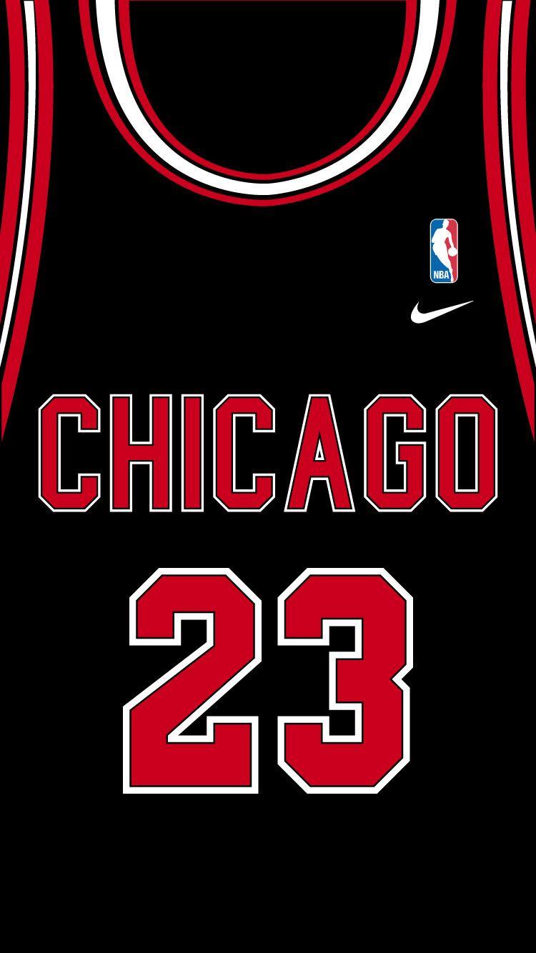 Jordan Jersey 23 Logo - Michael Jeffrey Jordan (black jersey) iPhone 6. Sports wallpaper