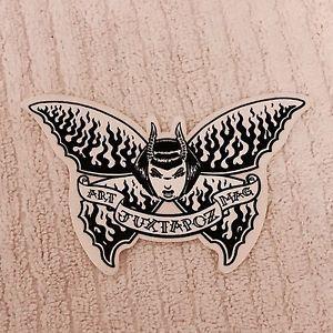 Magazine Butterfly Logo - JUXTAPOZ MAGAZINE Low Brow Black & White Art Sticker Decal Devil