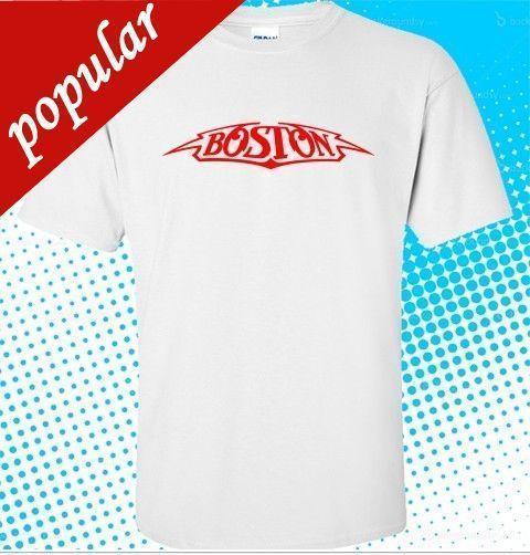 Boston Band Logo - New BOSTON Rock Band Logo Men'S White T Shirt Size S To 3XL Anime ...