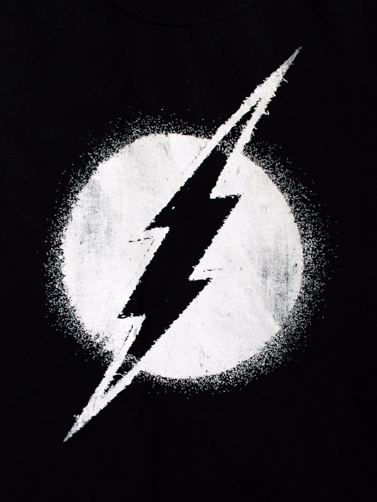 Black I Logo - The Flash Logo Mono Distressed Reverse Zoom Classic DC Comics Black ...