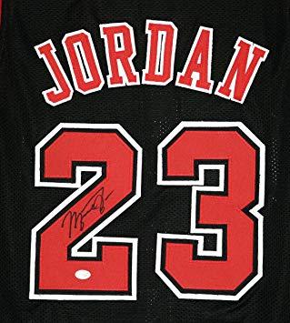 Jordan Jersey 23 Logo - Michael Jordan Chicago Bulls Signed Autographed Black Custom