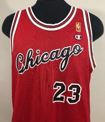 Jordan Jersey 23 Logo - VTG CHAMPION JERSEY Michael Jordan Chicago Bulls NBA Gold Logo 90s ...