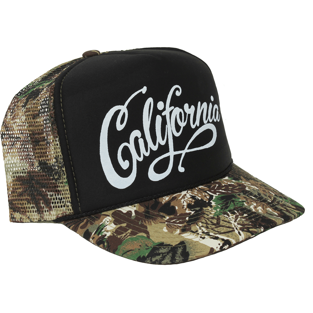 Camo Cali Logo - California Republic Beach Script Camo Snapback Hat Curved Bill ...