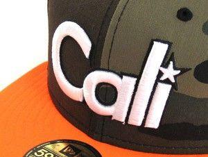 Camo Cali Logo - Cali New Era Hats (CAMO/ORANGE) – Custom Fitteds – 59Fifty Caps
