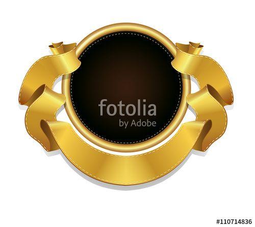 Gold Ribbon Logo - Royal, Vector label and gold ribbon banner, Stock image and royalty