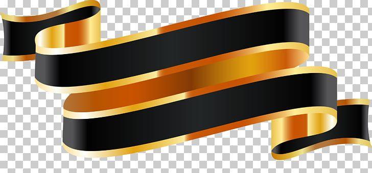 Gold Ribbon Logo - Ribbon Web banner, Ribbon banner satin, black and gold ribbon logo ...