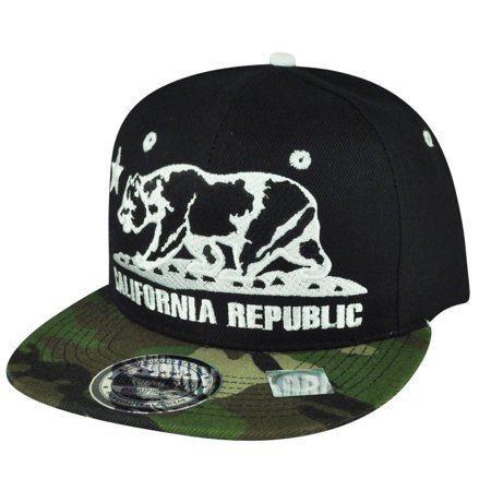 Camo Cali Logo - California Republic Cali Bears Camouflage Black Camo Snapback Flat ...