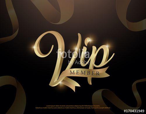 Gold Ribbon Logo - Elegant VIP member invitation logo or card gold premium lettering ...