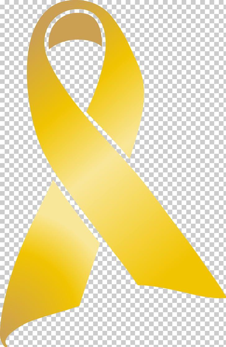 Gold Ribbon Logo - Awareness ribbon Childhood cancer, gold ribbon, yellow breast