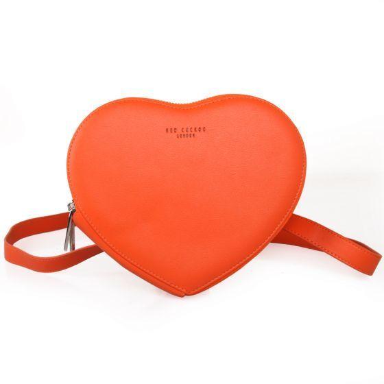 Red Orange Heart Logo - Red Cuckoo Orange Heart Pouch Bitsy Boutique