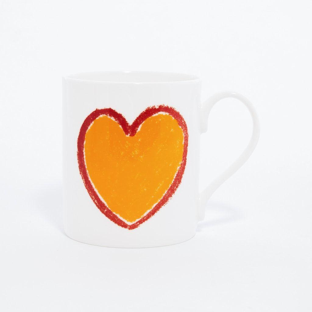 Red Orange Heart Logo - Orange Heart With Red Border Mug - Stubbs Mugs