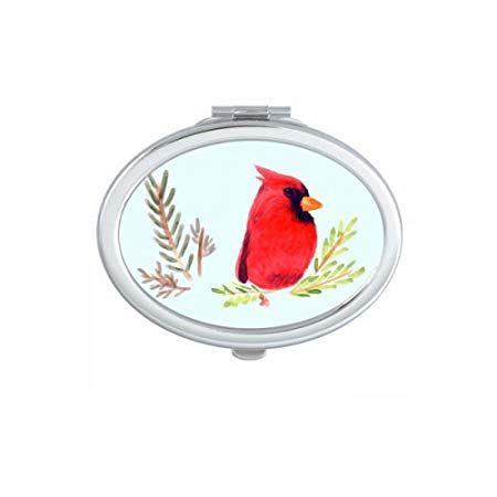Bird On Red Oval Logo - Bird Animal Magpie Red Oval Compact Makeup Mirror Portable Cute Hand ...
