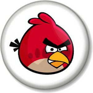 Bird On Red Oval Logo - Angry birds red bird 25mm 1 Pin Button Badge iPhone iPad App