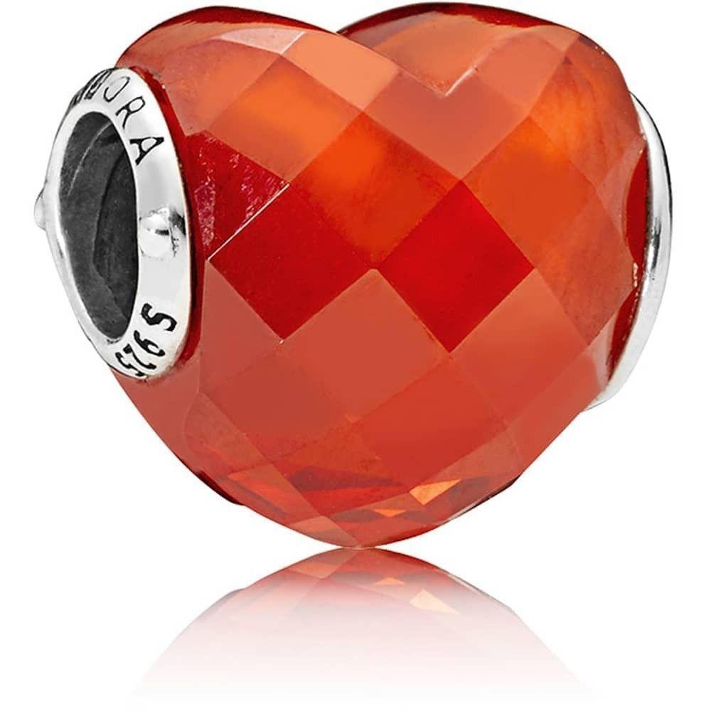 Red Orange Heart Logo - PANDORA Orange Shape Of Love Heart Charm 796563OCZ. The Jewel Hut