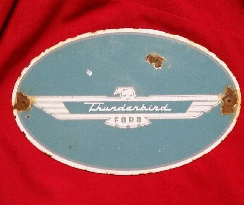 Bird On Red Oval Logo - Ford Thunderbird Bird Logo Teal Blue White Oval Shaped 11 3 4
