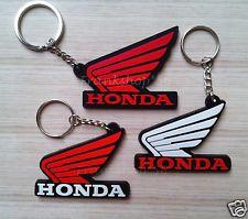 Bird On Red Oval Logo - 3pcs. Honda Motorcycle Rubber Keychain Oval Logo Blue Black Keyring