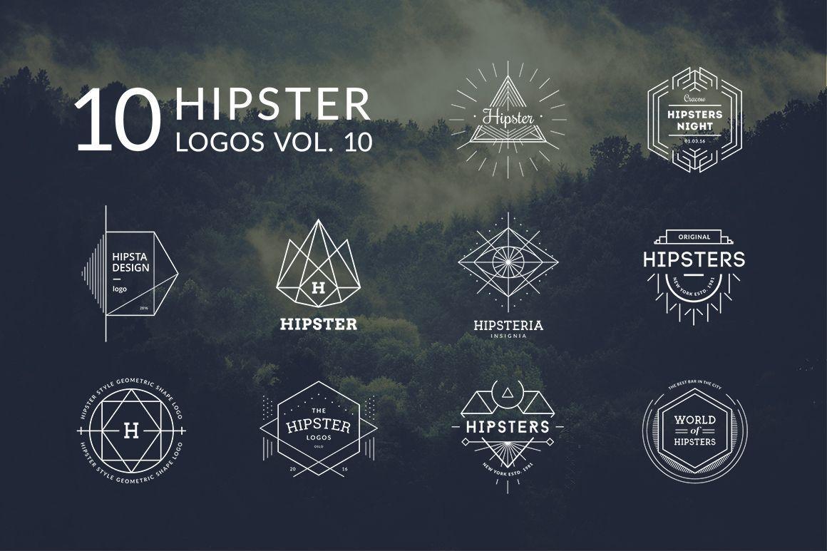 Hipster Logo - 10 Hipster Logos Vol. 10 by Piotr Łapa on @creativemarket | LOGO ...