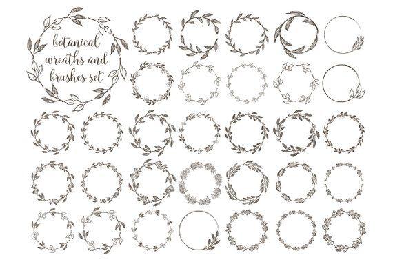 Rustic Wreath Logo - Wreaths Clipart Rustic Wreath Botanical Wreath Grunge Wreath