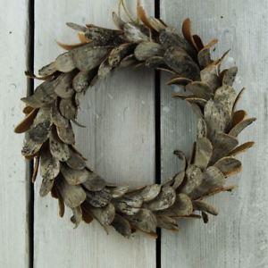 Rustic Wreath Logo - Birch Bark Rustic Wreath - Round 38cm - Christmas Decoration ...
