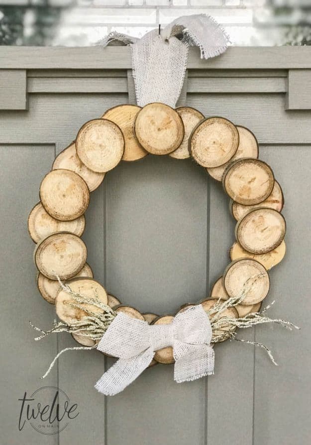 Rustic Wreath Logo - Rustic Wreath with Branch Slices