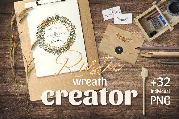 Rustic Wreath Logo - Rustic Wreath Creator Illustrations Creative Market