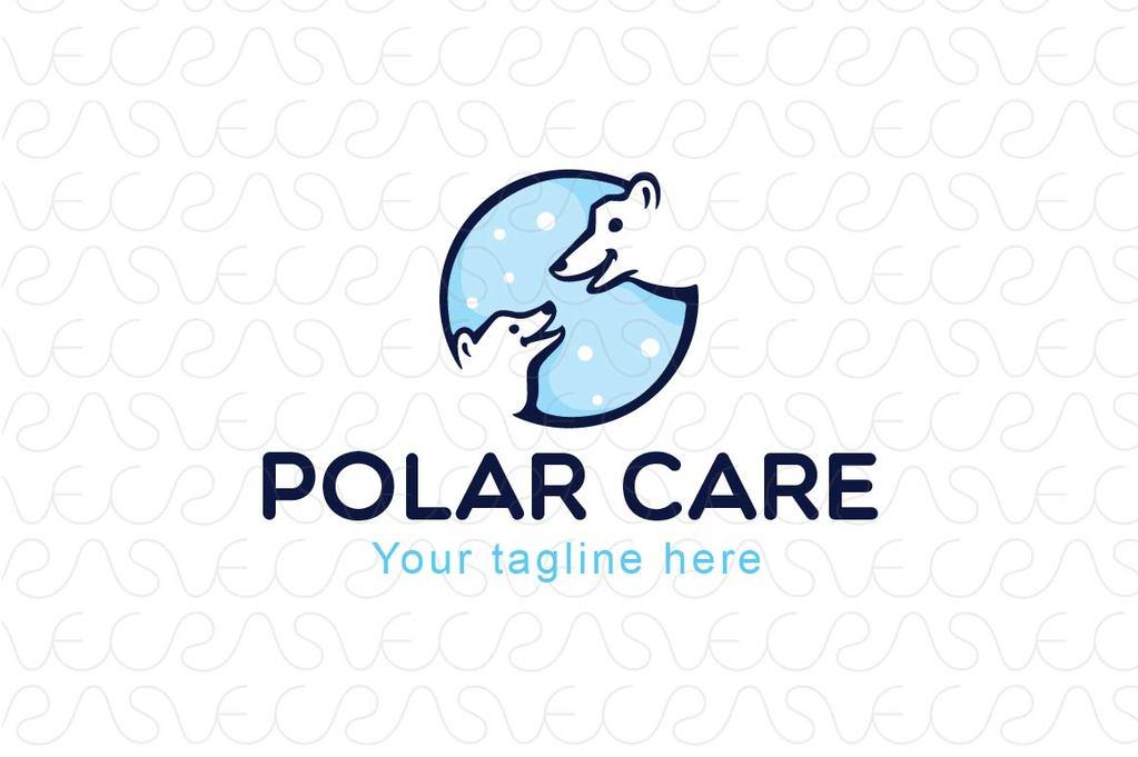 Polar Water Logo - Polar Care - White Bear Stock Logo Design – VecRas