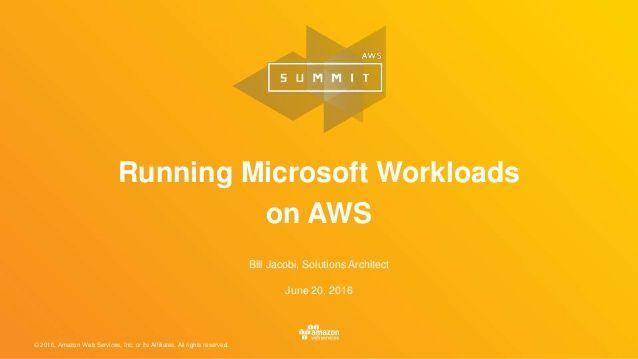 Microsoft Public Sector Logo - Running Microsoft Workloads on AWS. AWS Public Sector Summit 2016