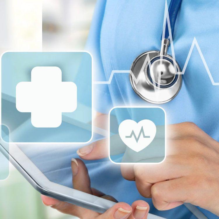 Health Care Blue Square Logo - How Much is a Doctor's Website Worth? | Vanguard Marketing