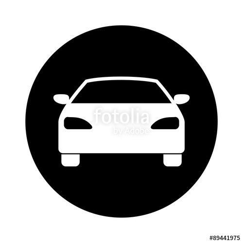 Car in Circle Logo - Car icon on black circle