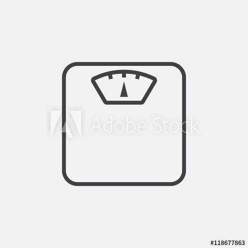 Weight Scale Logo - Weight scale line icon, outline vector logo illustration, linear