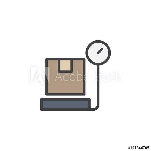 Weight Scale Logo - Cargo weight balance filled outline icon, line vector sign, linear